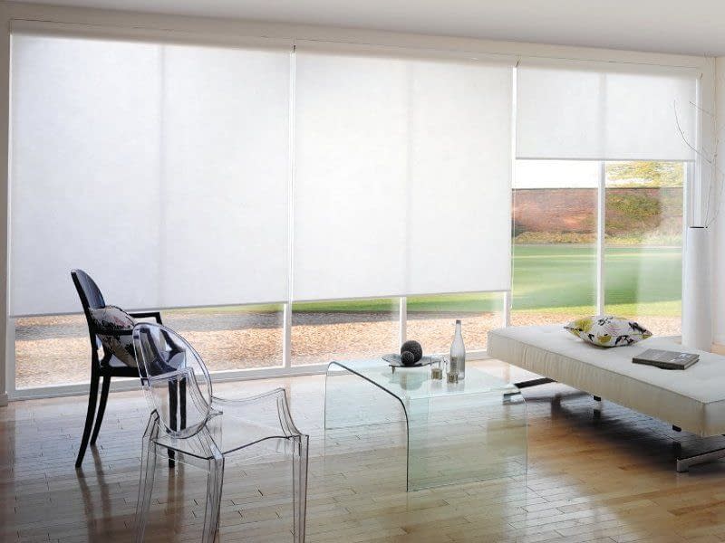 Big windows with roller blinds