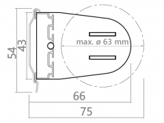 Duorullgardin RBD-B25_28D bracket dimensions