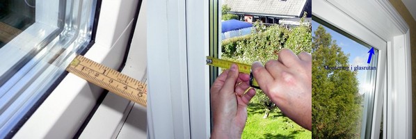 alt="Illustration av att mäta glaslistdjup för persiennmontering, med exempel på djup under 10 mm, 10–20 mm och över 20–25 mm för att välja rätt upphängning och undvika problem vid manövrering"